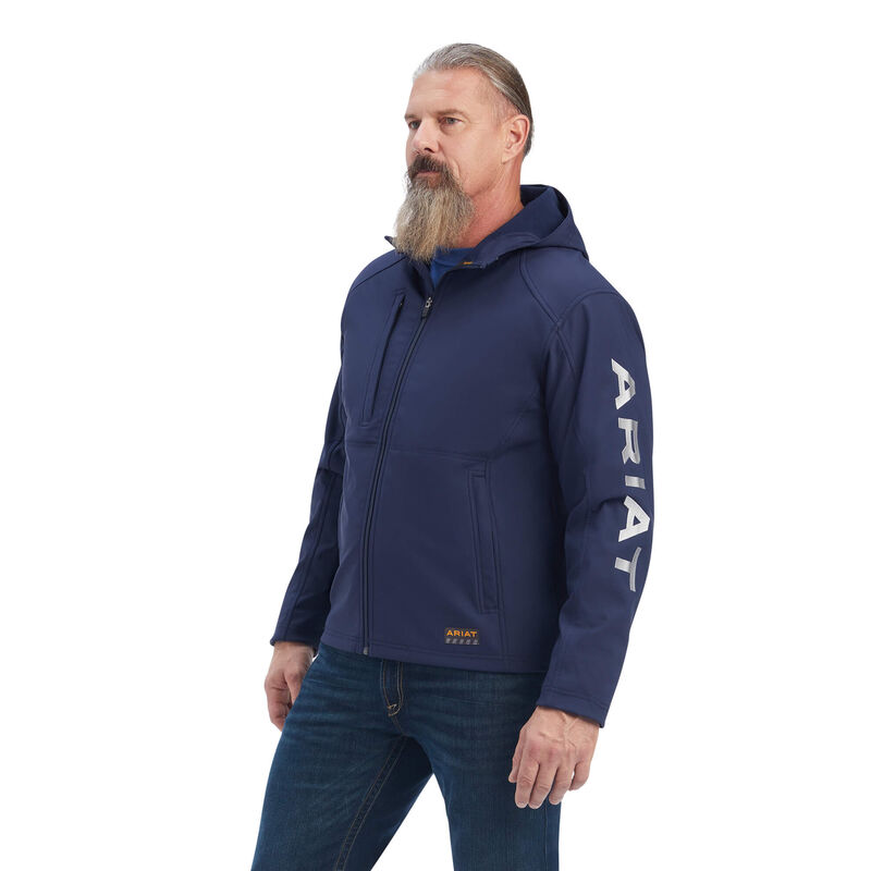 Ariat Jacke Herren - Rebar Stretch Canvas Softshell Hooded Logo Navy ( TLNOD-1728 )